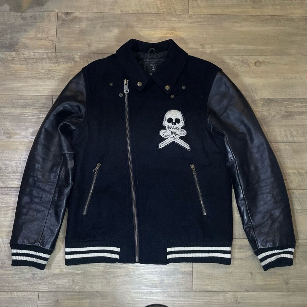 Men's Black Skull Embroidered Jacket
